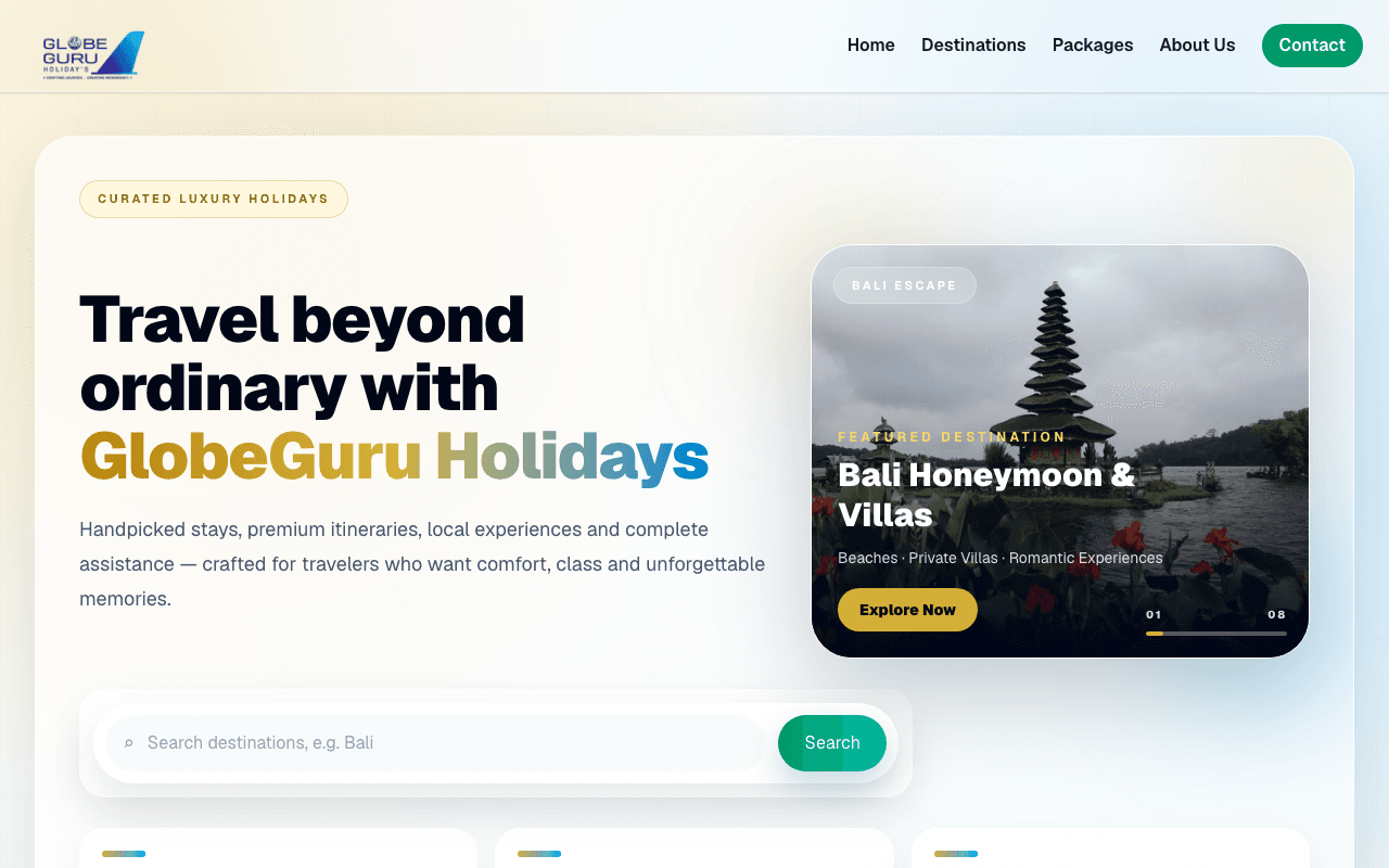 Globe Guru website screenshot